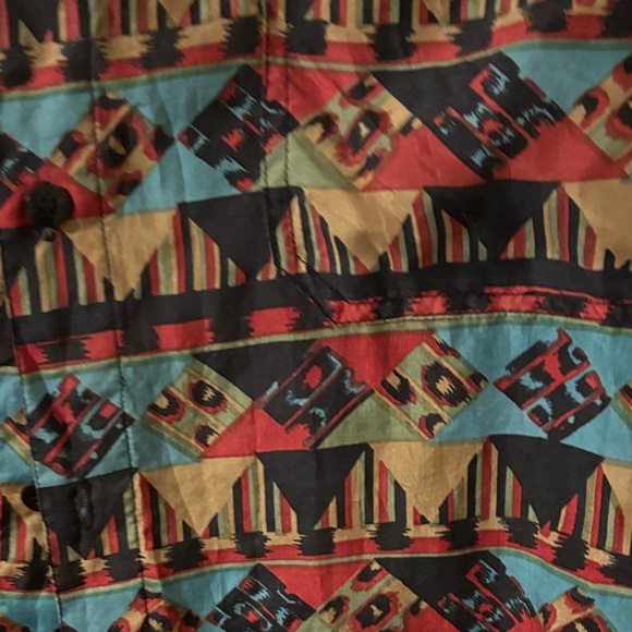 Multicolor Geometric Print Blouse size Medium. So silky! - Picture 3 of 3